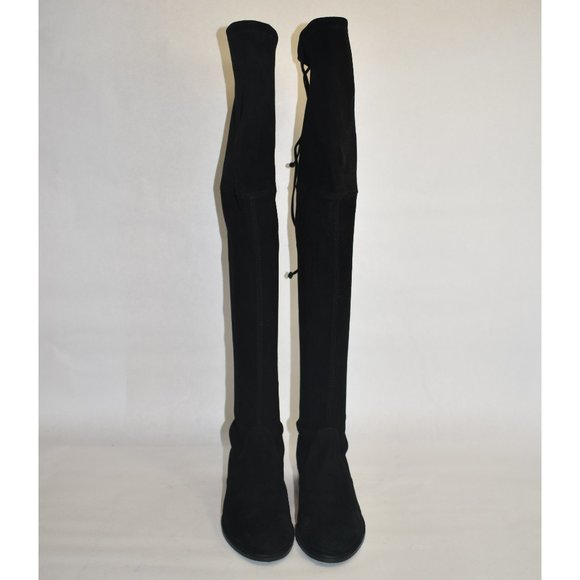 Stuart Weitzman Lowland Stretch Suede Over-the-Knee Boots Black Size 6.5 M S2167 - Picture 10 of 13